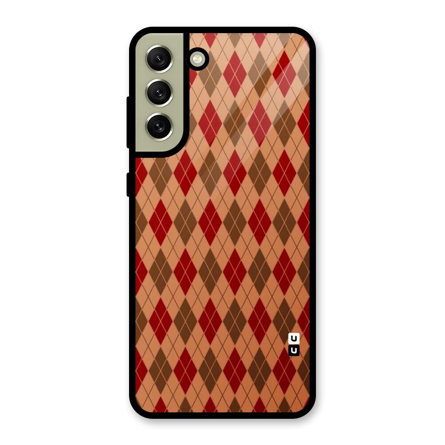 Tiny Checks Diamond Glass Back Case for Galaxy S21 FE 5G