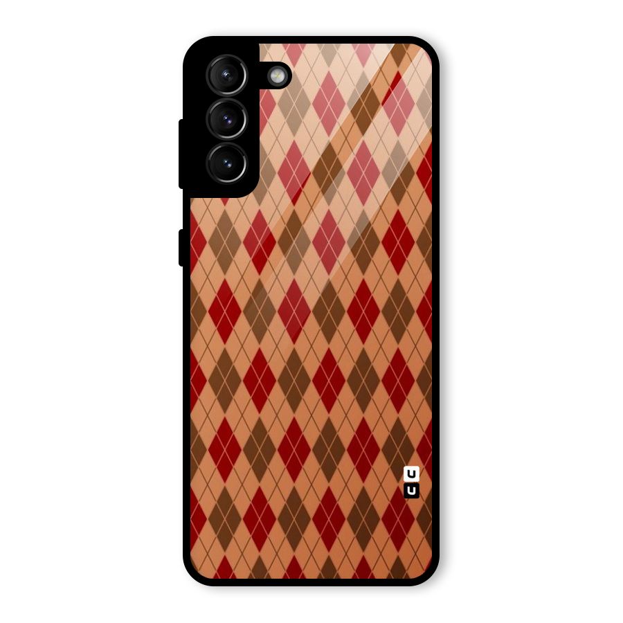 Tiny Checks Diamond Glass Back Case for Galaxy S21 Plus