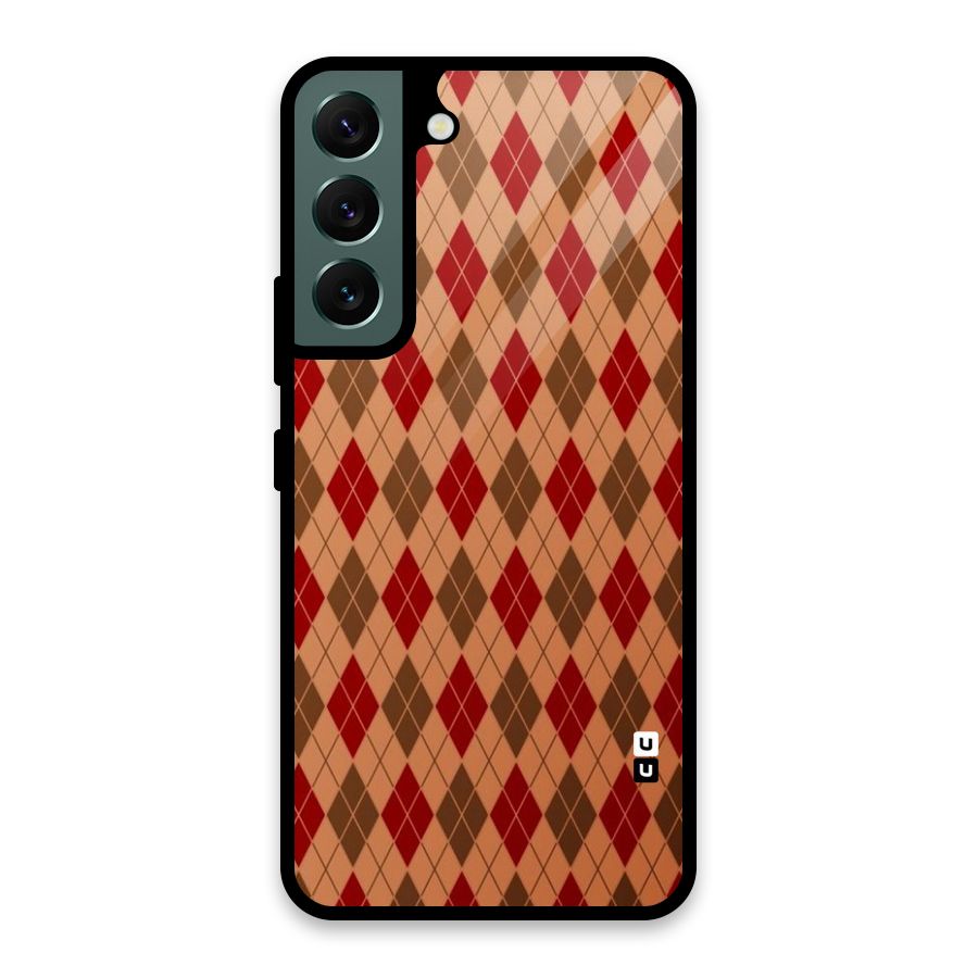 Tiny Checks Diamond Glass Back Case for Galaxy S22 5G