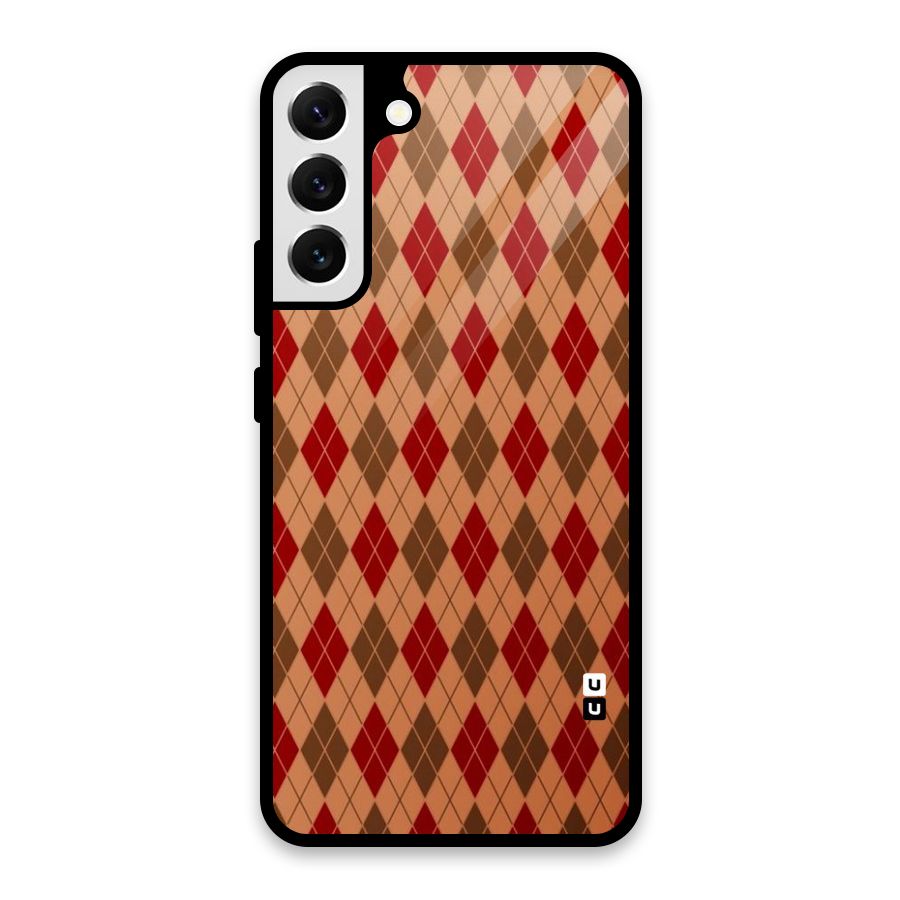 Tiny Checks Diamond Glass Back Case for Galaxy S22 Plus 5G