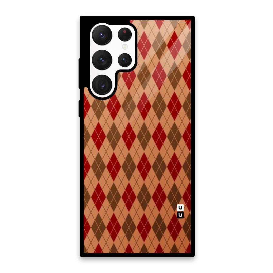 Tiny Checks Diamond Glass Back Case for Galaxy S22 Ultra 5G