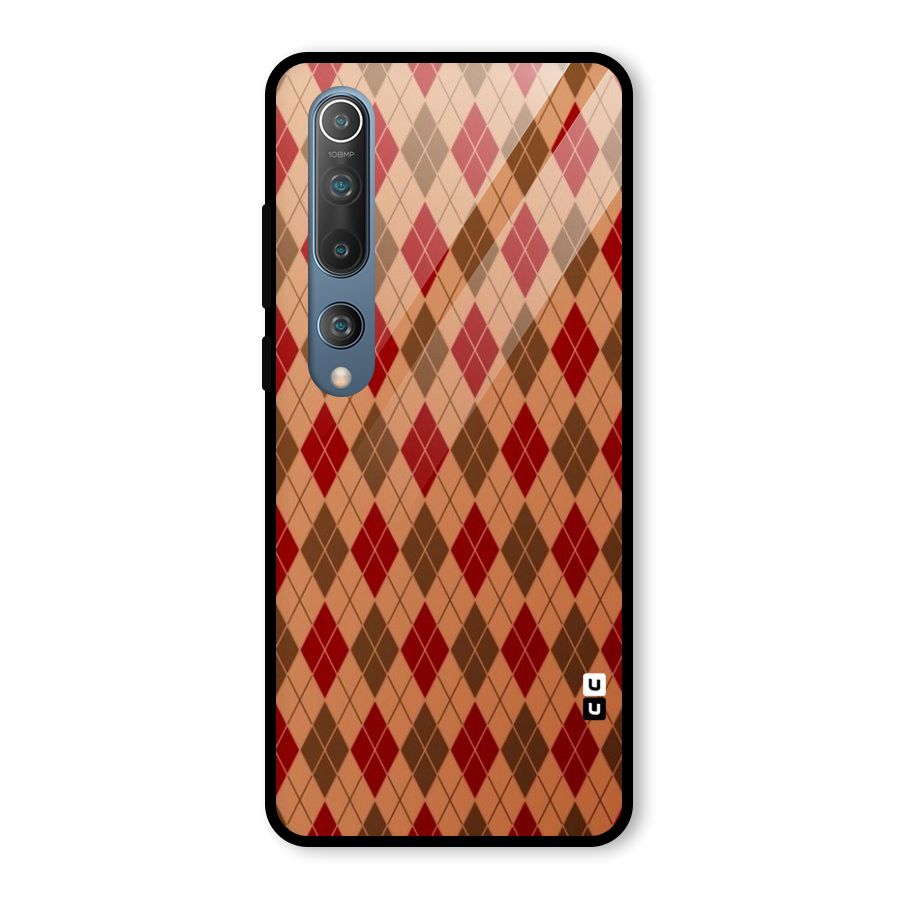 Tiny Checks Diamond Glass Back Case for Mi 10
