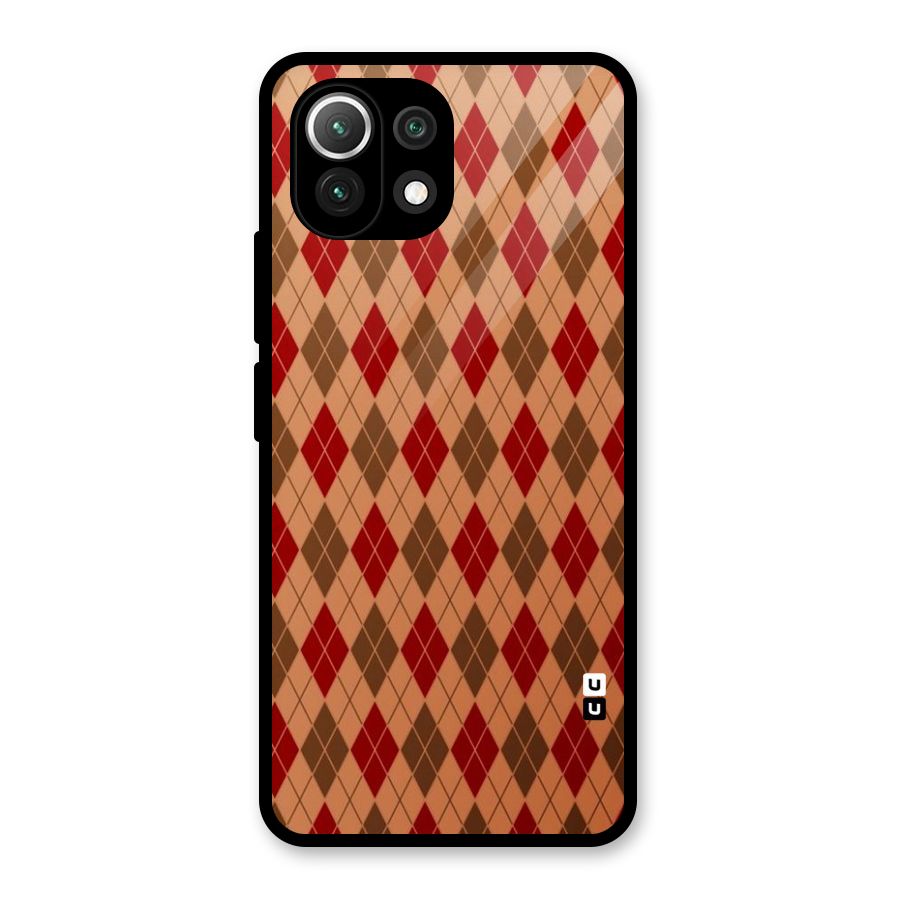 Tiny Checks Diamond Glass Back Case for Mi 11 Lite NE 5G
