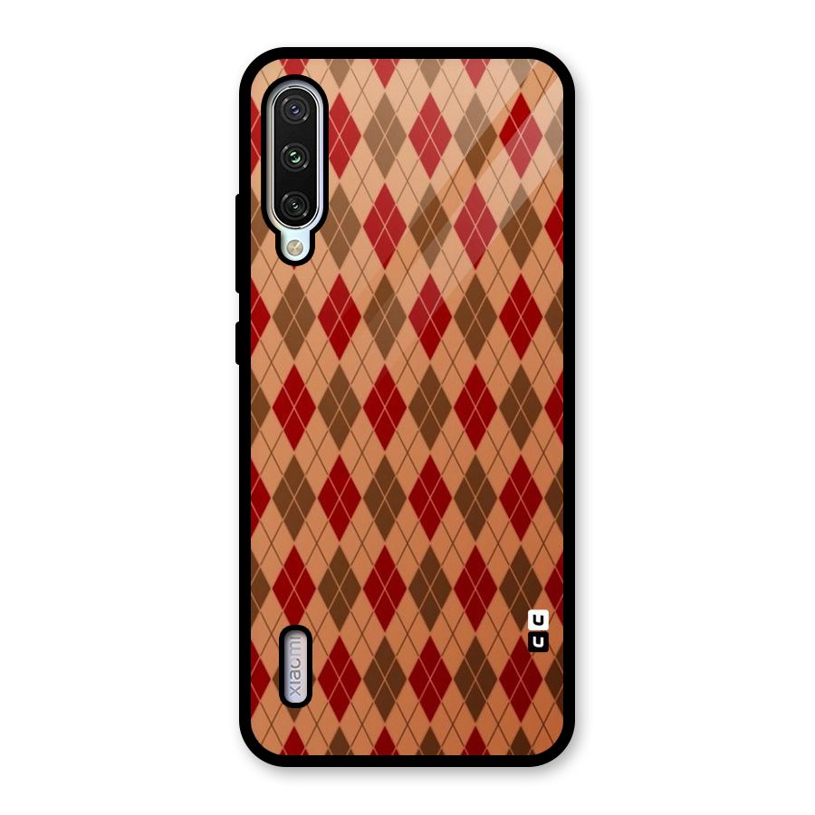 Tiny Checks Diamond Glass Back Case for Mi A3