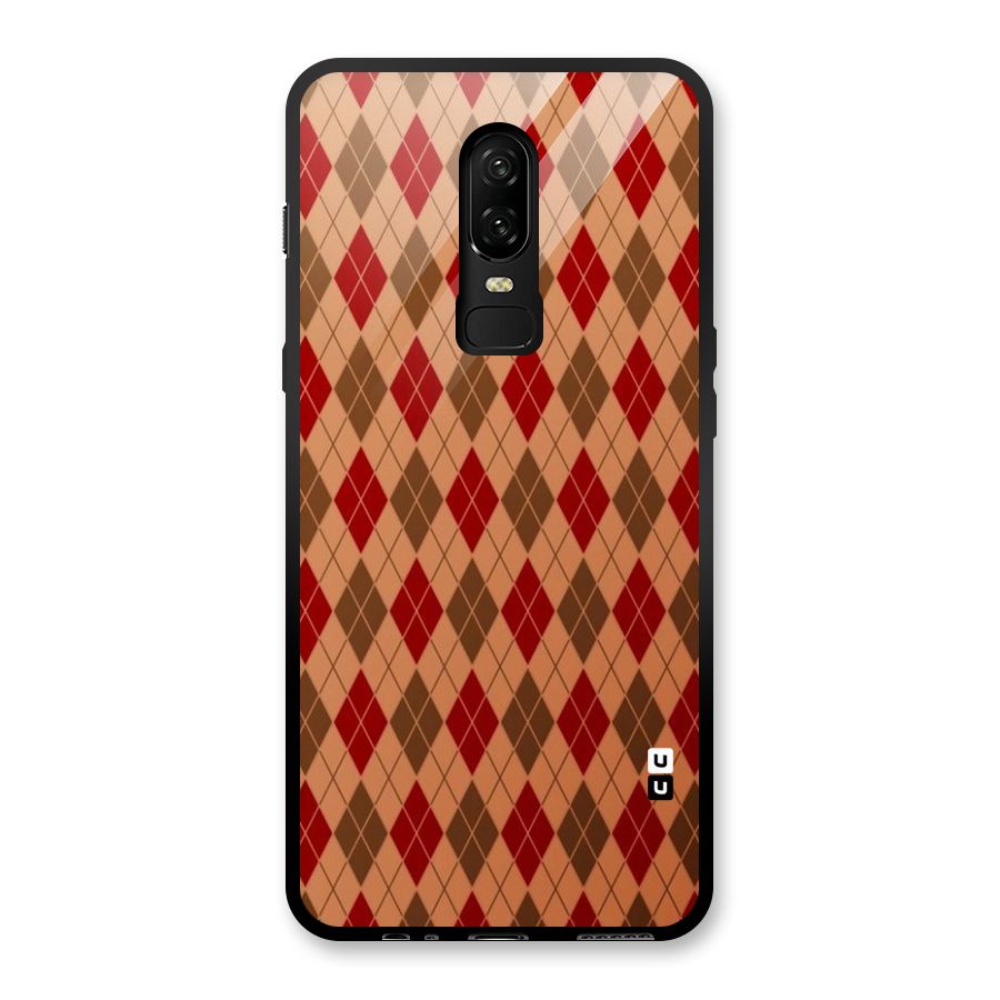 Tiny Checks Diamond Glass Back Case for OnePlus 6