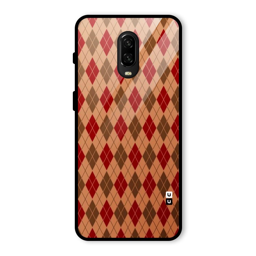 Tiny Checks Diamond Glass Back Case for OnePlus 6T