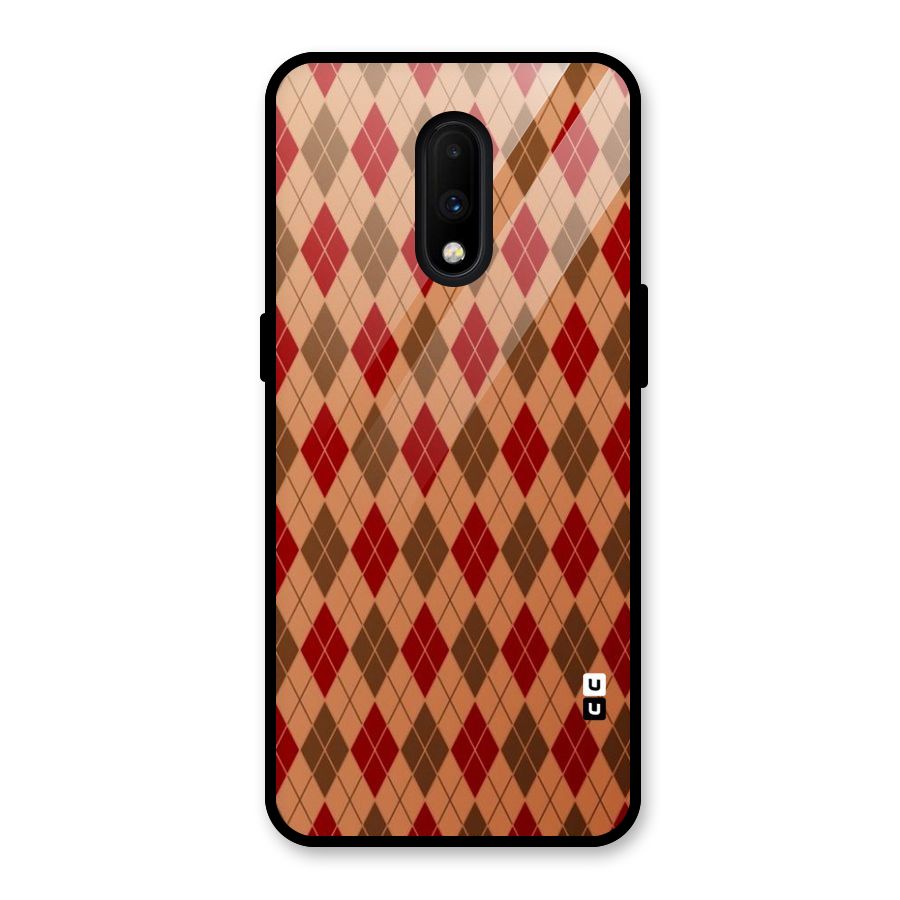 Tiny Checks Diamond Glass Back Case for OnePlus 7