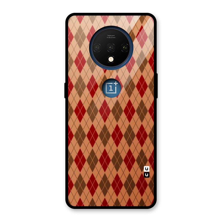 Tiny Checks Diamond Glass Back Case for OnePlus 7T