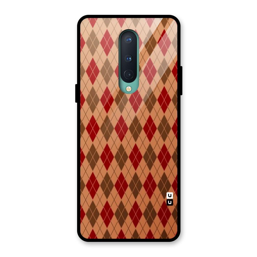 Tiny Checks Diamond Glass Back Case for OnePlus 8