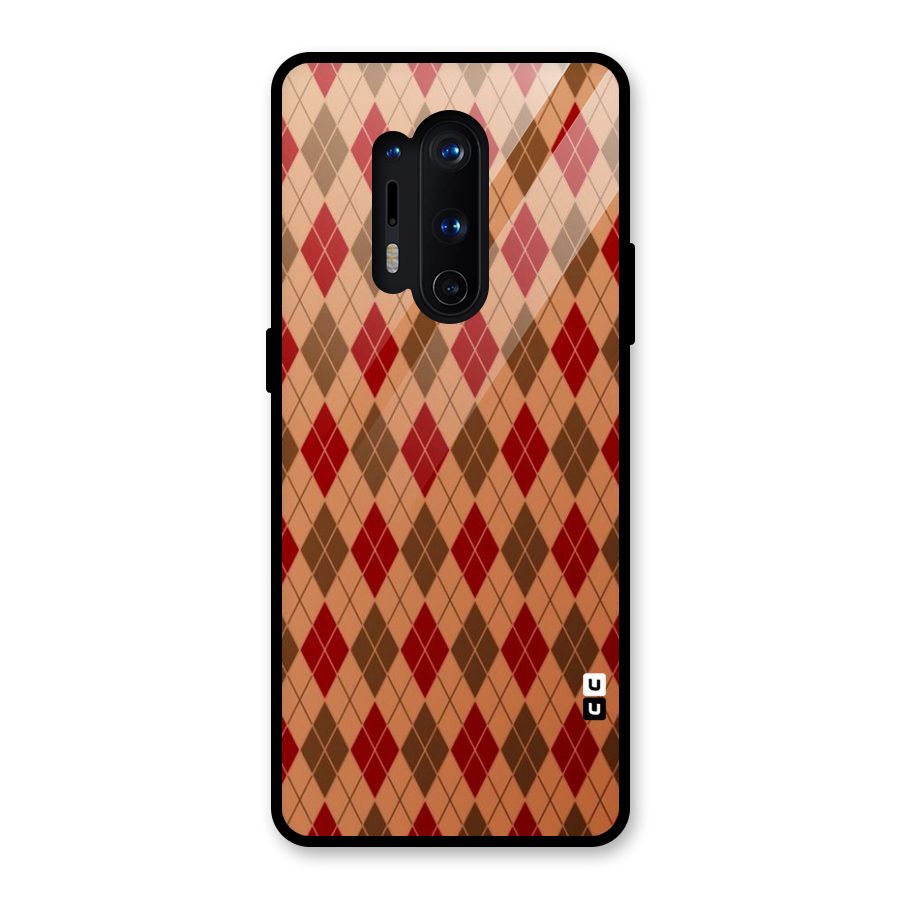 Tiny Checks Diamond Glass Back Case for OnePlus 8 Pro