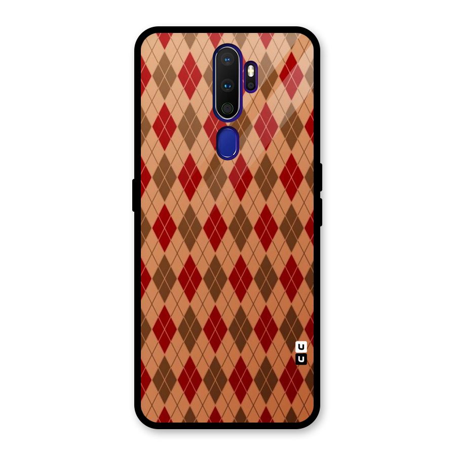 Tiny Checks Diamond Glass Back Case for Oppo A9 (2020)