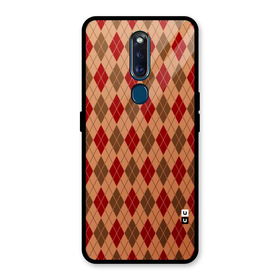 Tiny Checks Diamond Glass Back Case for Oppo F11 Pro