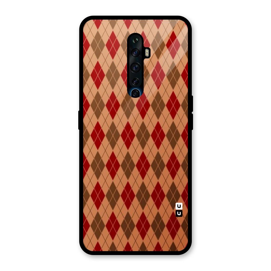 Tiny Checks Diamond Glass Back Case for Oppo Reno2 Z