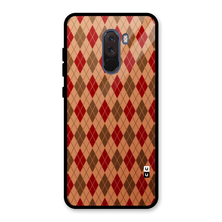 Tiny Checks Diamond Glass Back Case for Poco F1