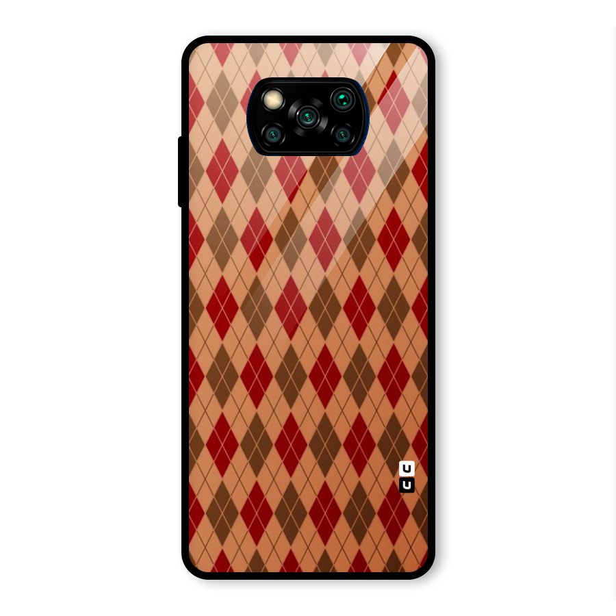 Tiny Checks Diamond Glass Back Case for Poco X3 Pro