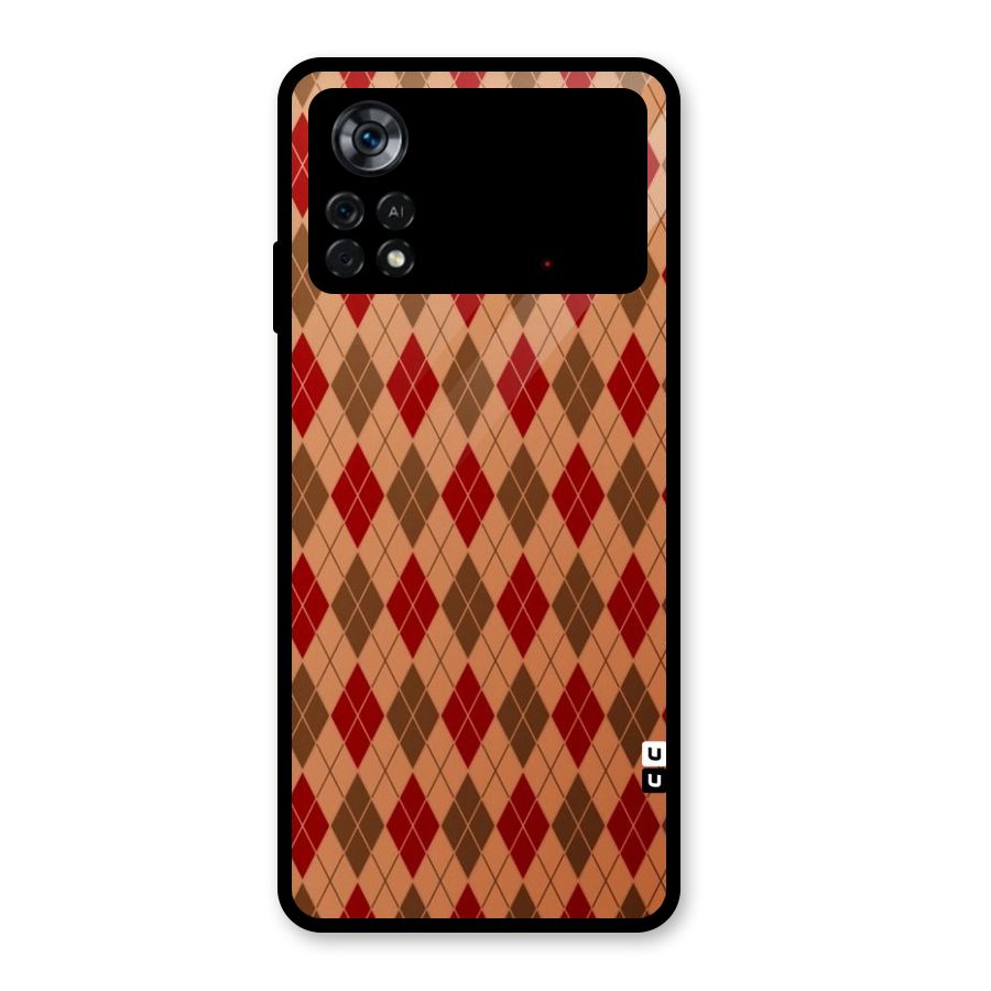 Tiny Checks Diamond Glass Back Case for Poco X4 Pro 5G