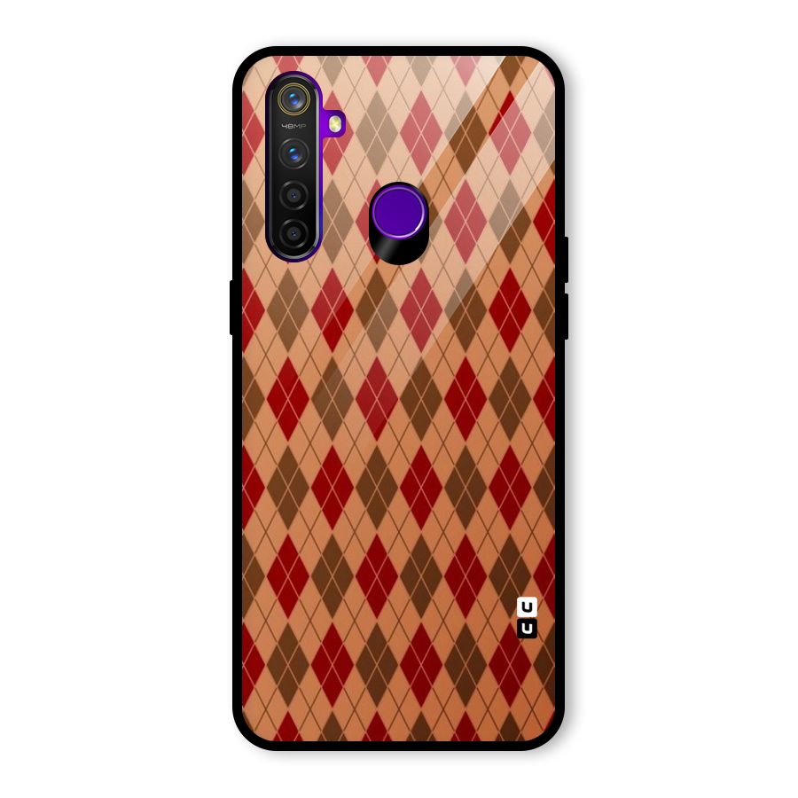 Tiny Checks Diamond Glass Back Case for Realme 5 Pro