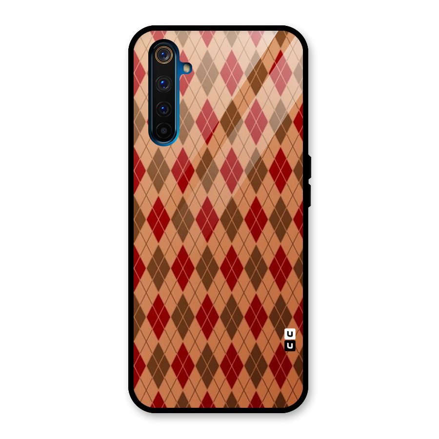 Tiny Checks Diamond Glass Back Case for Realme 6 Pro