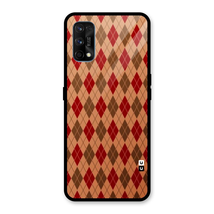 Tiny Checks Diamond Glass Back Case for Realme 7 Pro
