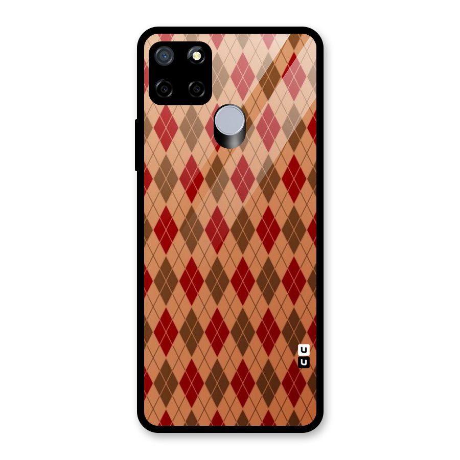 Tiny Checks Diamond Glass Back Case for Realme C12