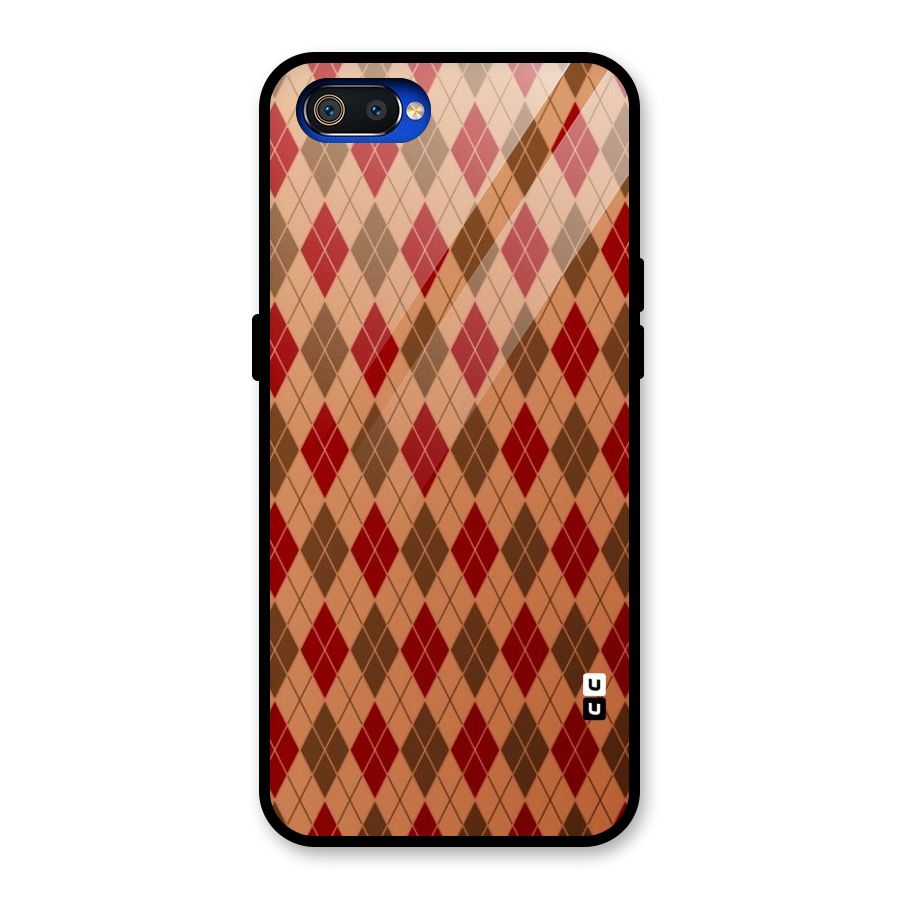Tiny Checks Diamond Glass Back Case for Realme C2