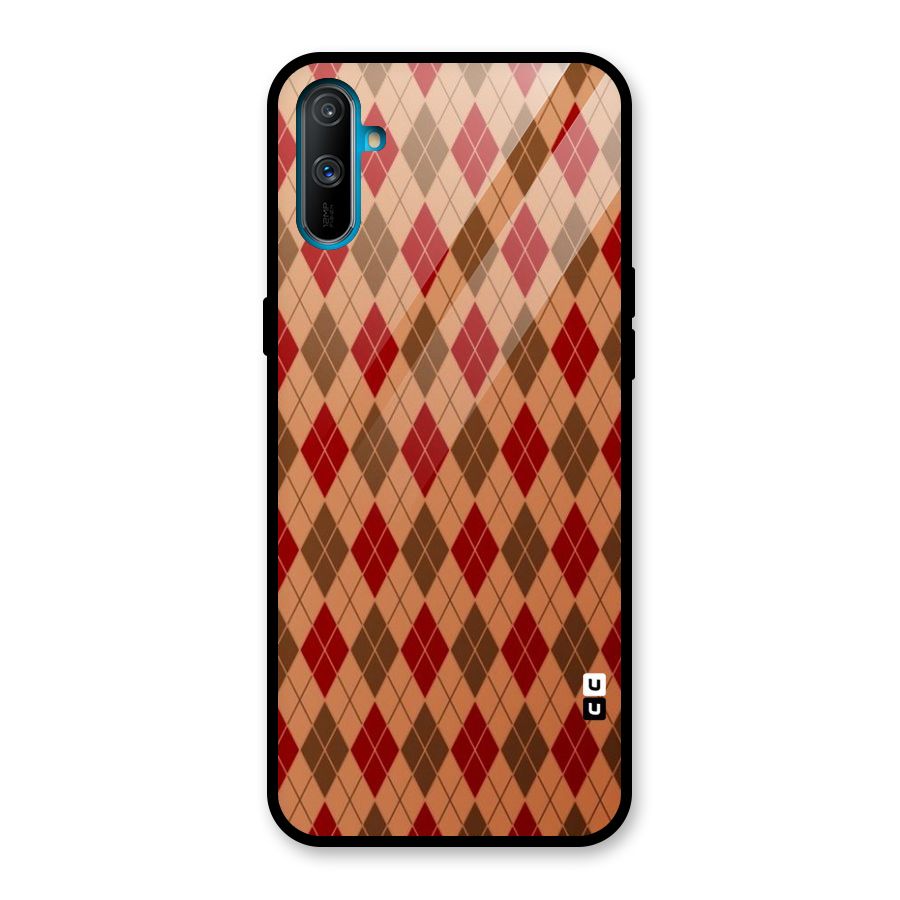 Tiny Checks Diamond Glass Back Case for Realme C3