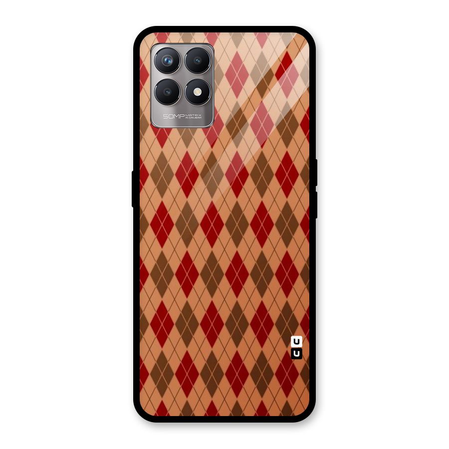 Tiny Checks Diamond Glass Back Case for Realme Narzo 50