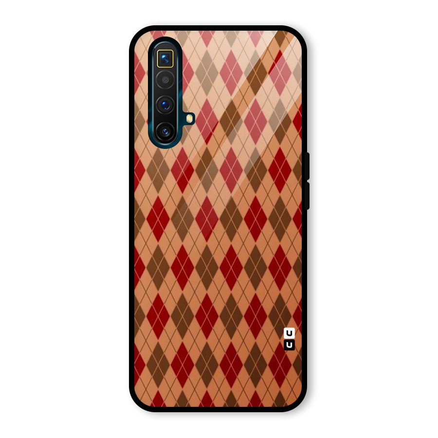 Tiny Checks Diamond Glass Back Case for Realme X3 SuperZoom