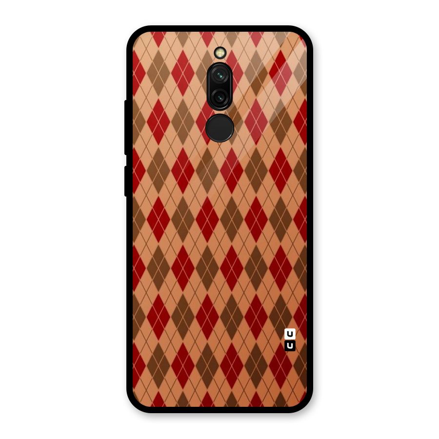 Tiny Checks Diamond Glass Back Case for Redmi 8