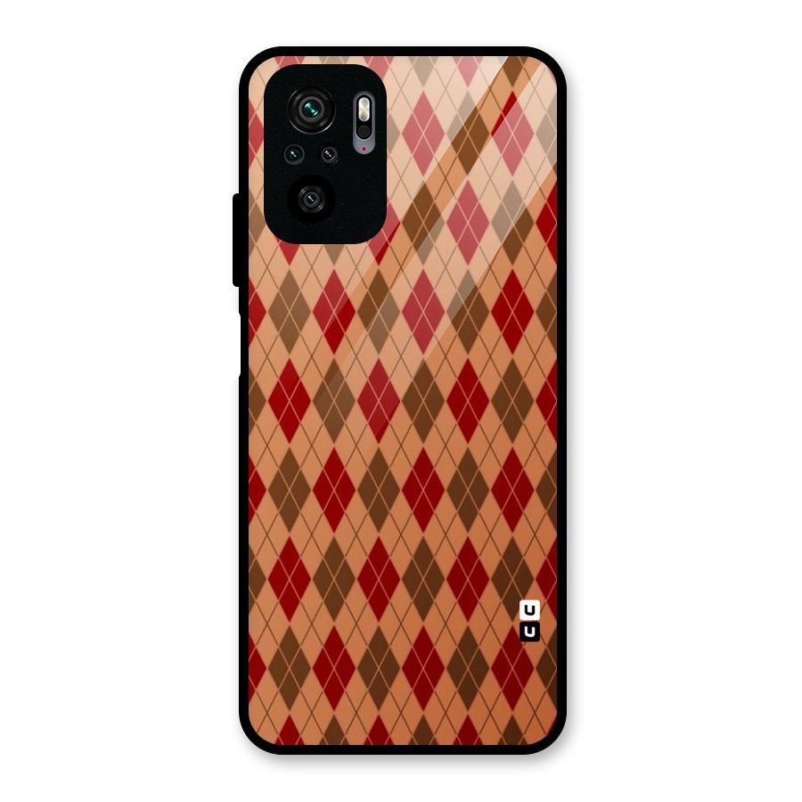 Tiny Checks Diamond Glass Back Case for Redmi Note 10S
