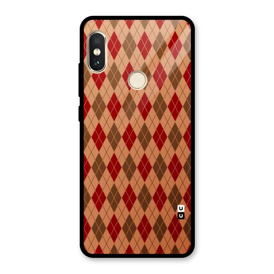 Tiny Checks Diamond Glass Back Case for Redmi Note 5 Pro