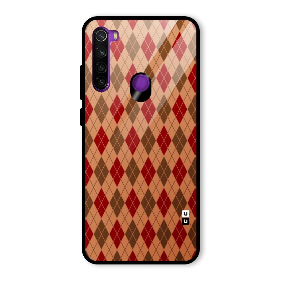 Tiny Checks Diamond Glass Back Case for Redmi Note 8