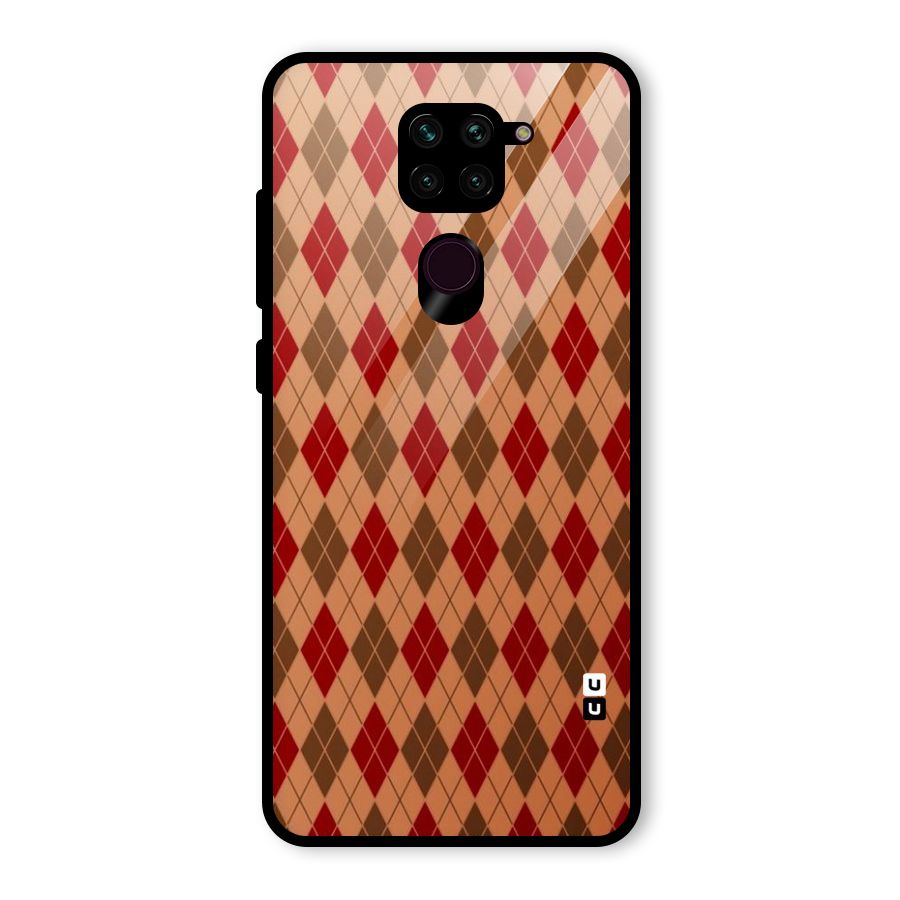 Tiny Checks Diamond Glass Back Case for Redmi Note 9