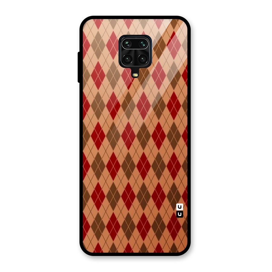Tiny Checks Diamond Glass Back Case for Redmi Note 9 Pro