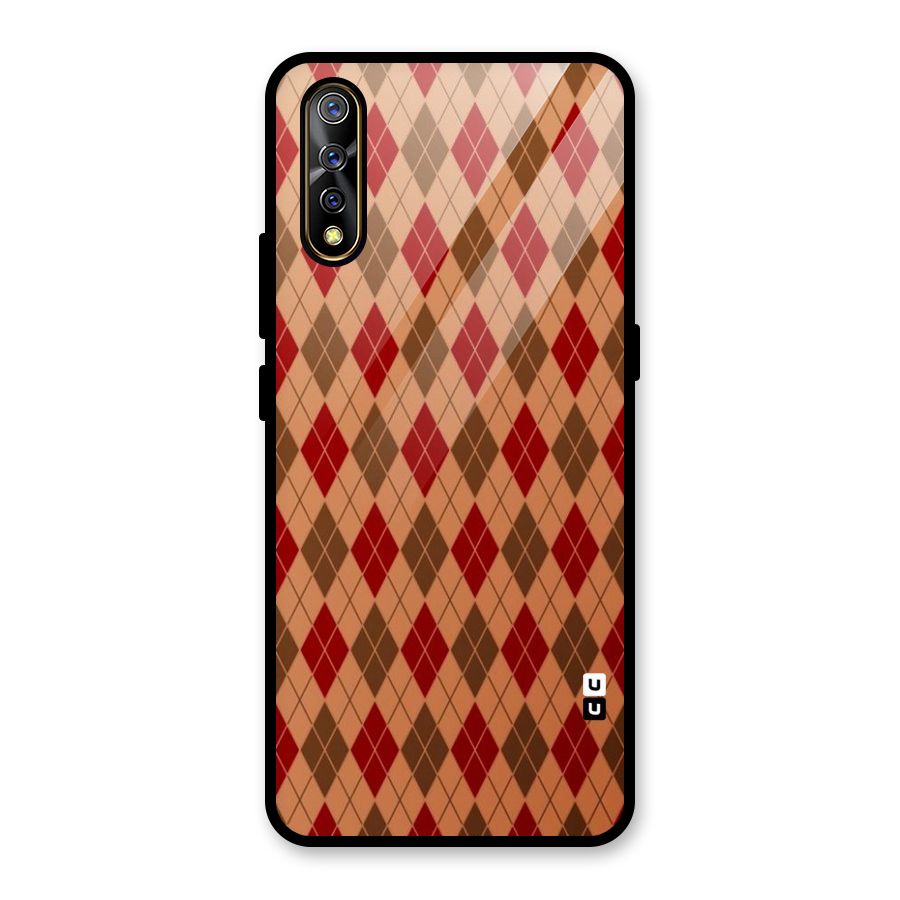 Tiny Checks Diamond Glass Back Case for Vivo S1