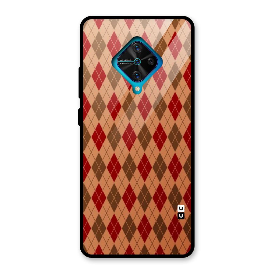 Tiny Checks Diamond Glass Back Case for Vivo S1 Pro
