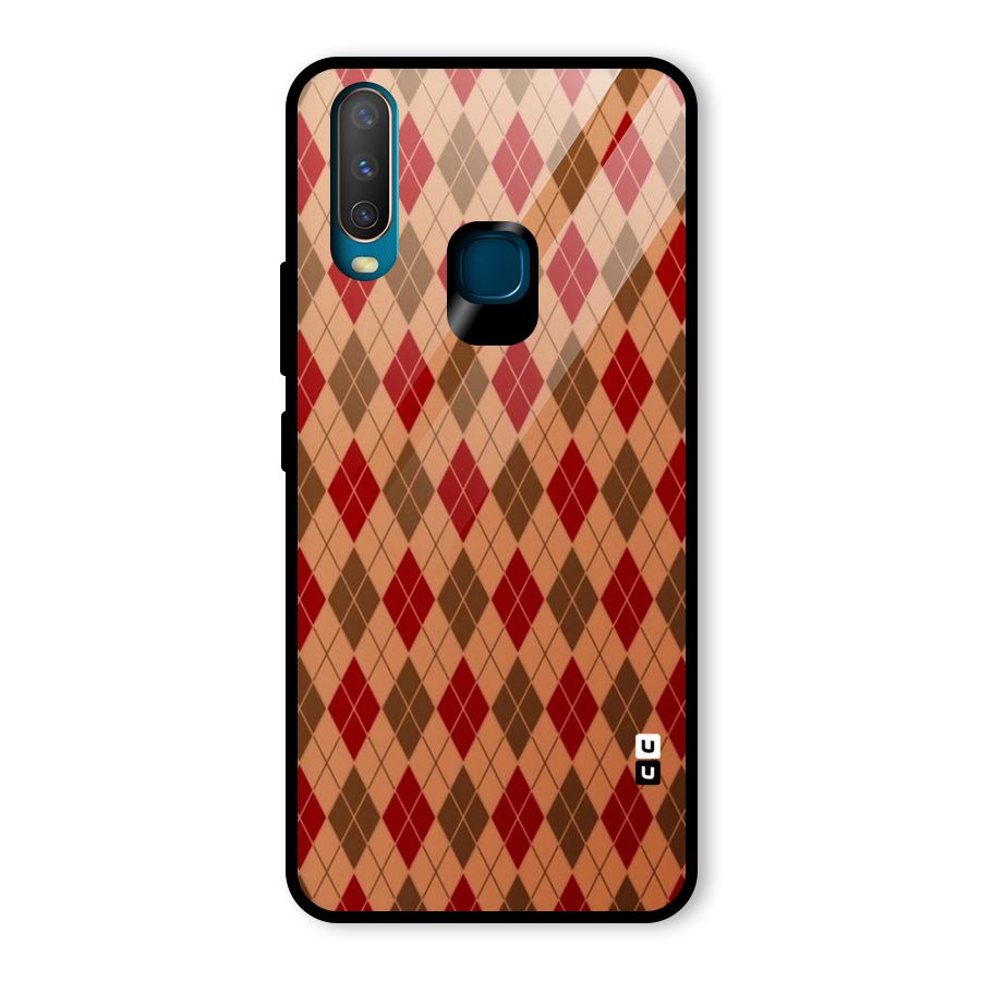 Tiny Checks Diamond Glass Back Case for Vivo U10