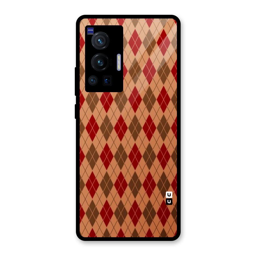 Tiny Checks Diamond Glass Back Case for Vivo X70 Pro