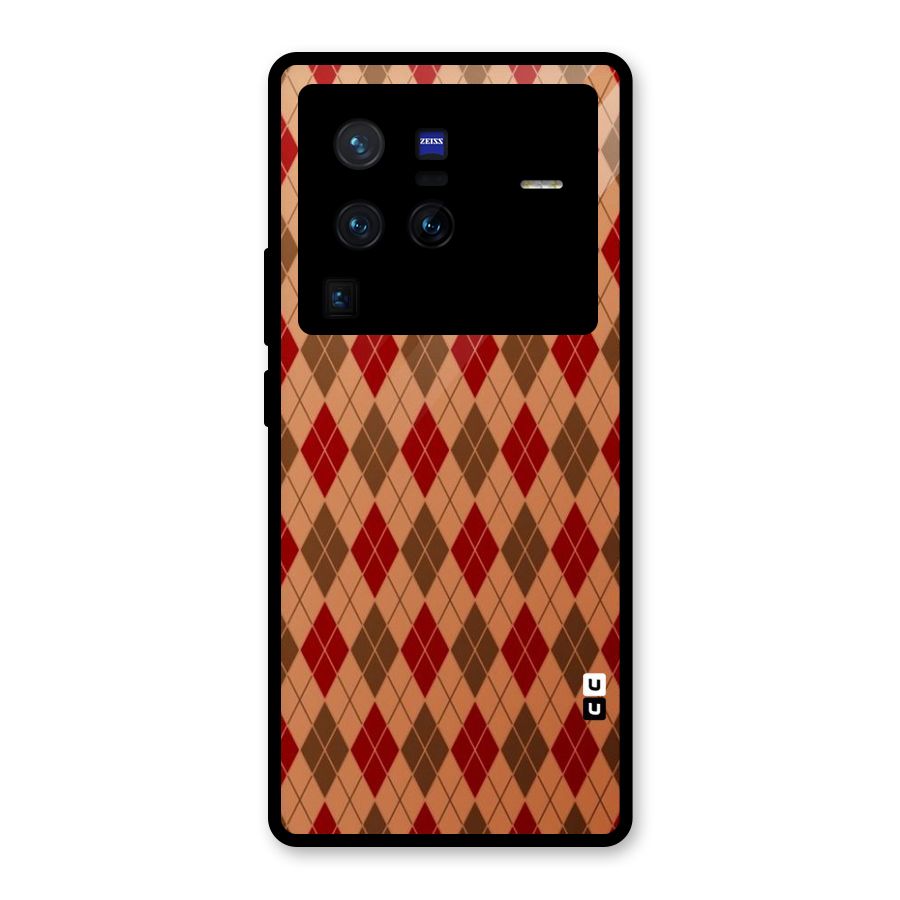 Tiny Checks Diamond Glass Back Case for Vivo X80 Pro