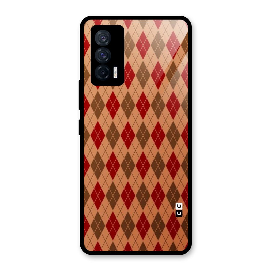 Tiny Checks Diamond Glass Back Case for Vivo iQOO 7 5G