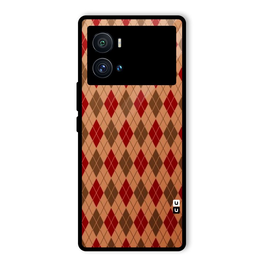 Tiny Checks Diamond Glass Back Case for Vivo iQOO 9 Pro