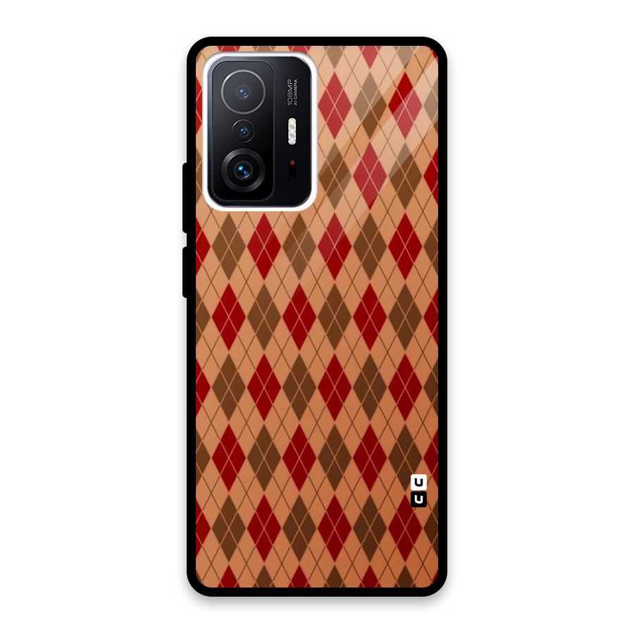 Tiny Checks Diamond Glass Back Case for Xiaomi 11T Pro