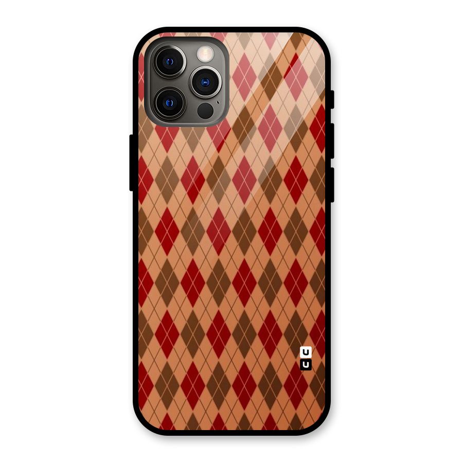 Tiny Checks Diamond Glass Back Case for iPhone 12 Pro