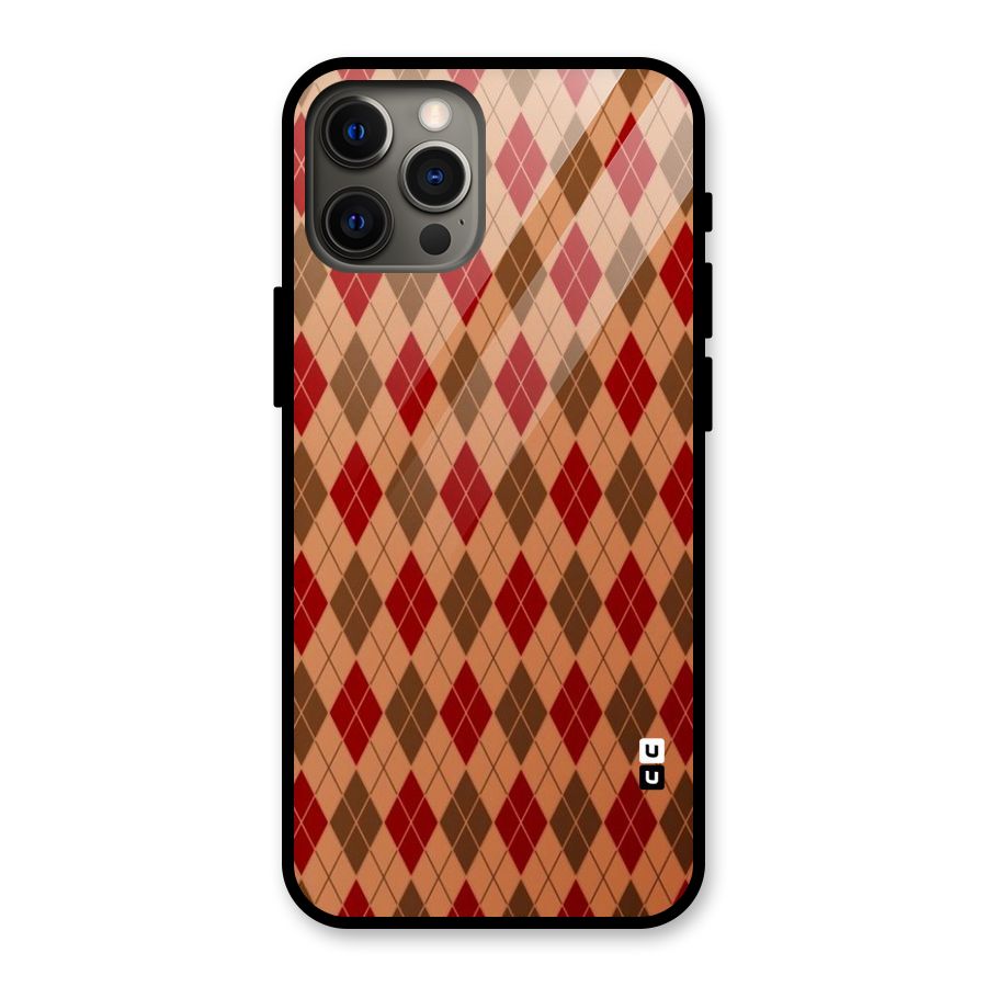 Tiny Checks Diamond Glass Back Case for iPhone 12 Pro Max