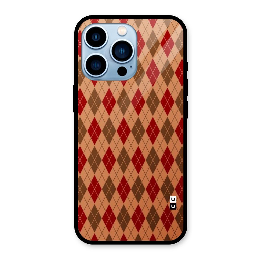 Tiny Checks Diamond Glass Back Case for iPhone 13 Pro