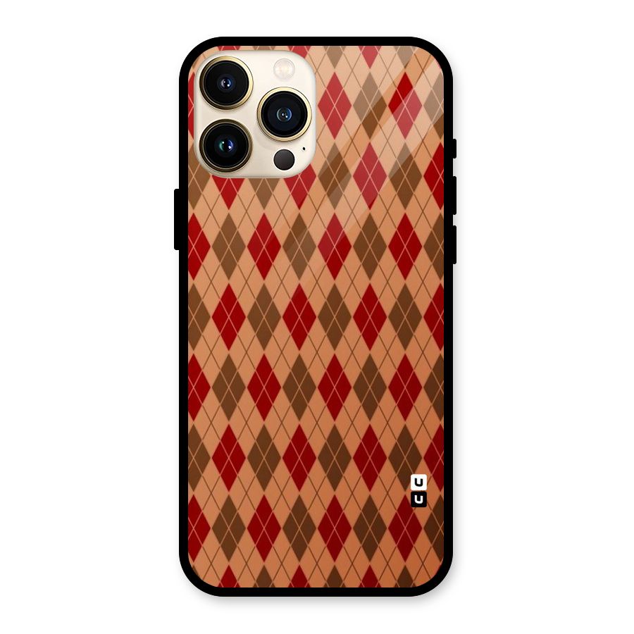 Tiny Checks Diamond Glass Back Case for iPhone 13 Pro Max