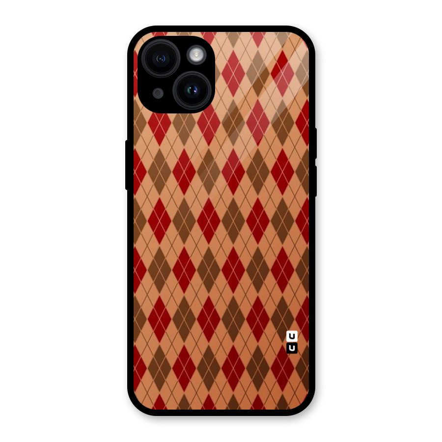 Tiny Checks Diamond Glass Back Case for iPhone 14