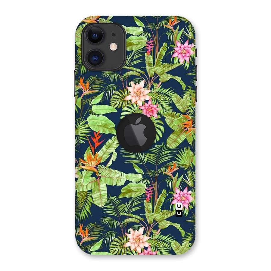 Tiny Flower Leaves Back Case for iPhone 11 Logo Cut