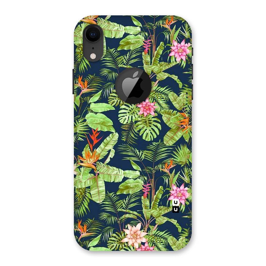 Tiny Flower Leaves Back Case for iPhone XR Logo Cut