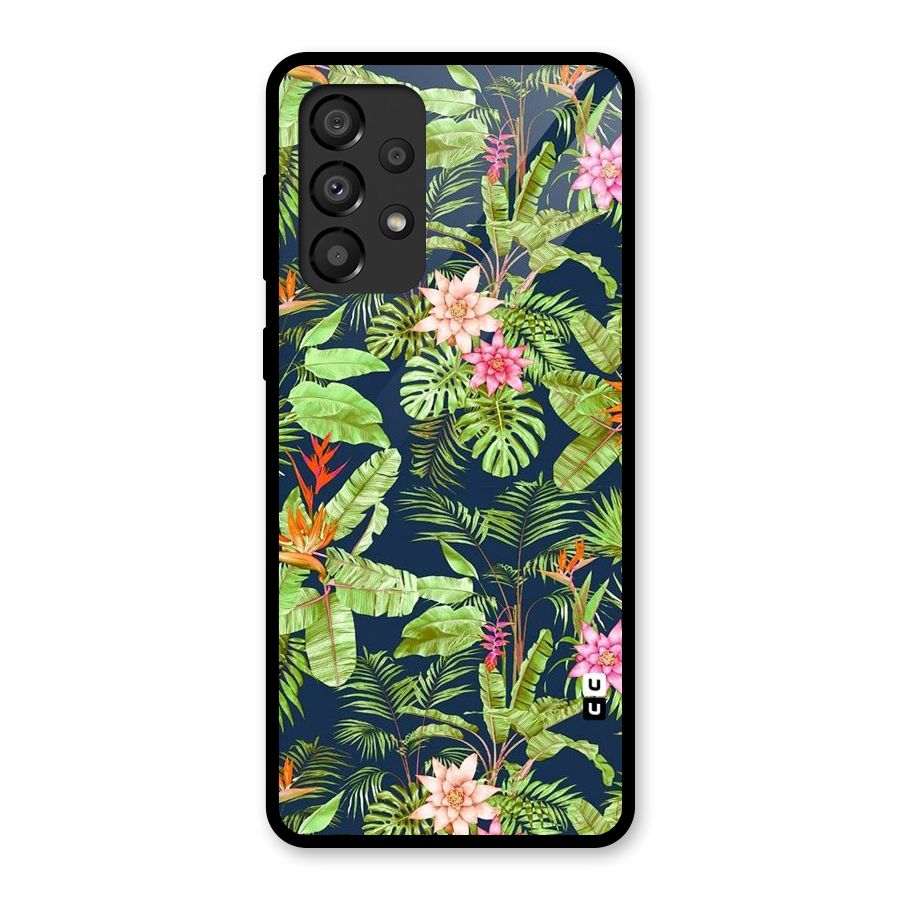Tiny Flower Leaves Glass Back Case for Galaxy A33 5G